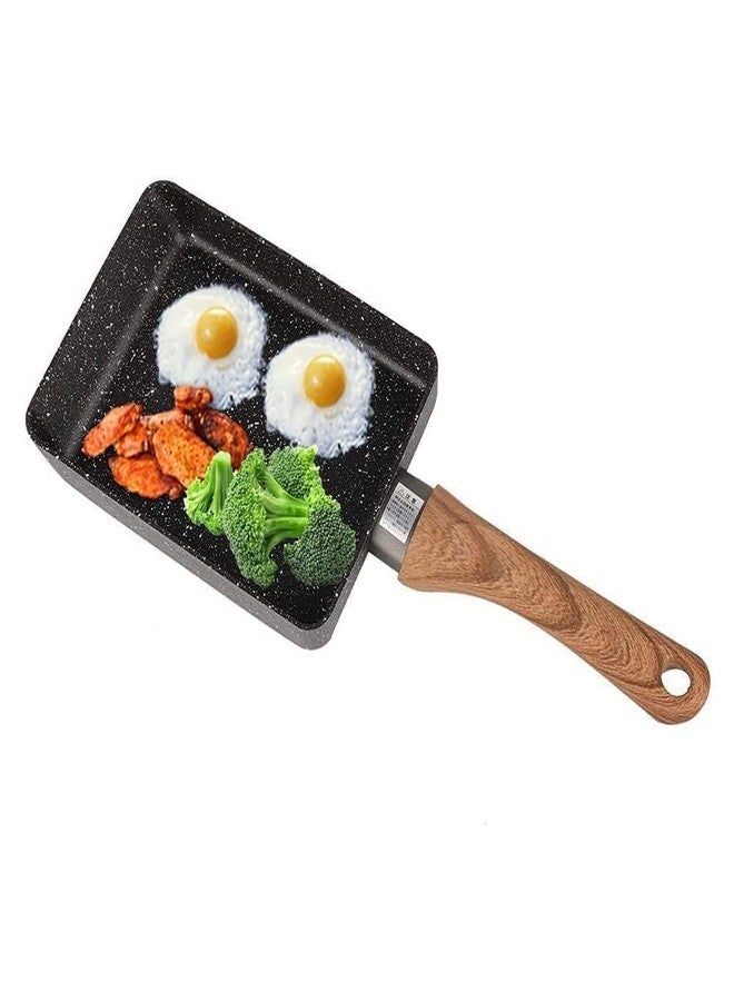 RASOFAB Zwerlin Tamagoyaki Japanese Omelette Pan,Tamagoyaki Japanese Omelette with Wooden Handle,Nonstick Rectangle Small Frying Tamagoyaki - Image 1