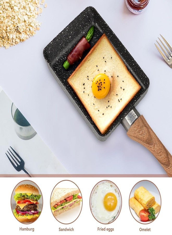 RASOFAB Zwerlin Tamagoyaki Japanese Omelette Pan,Tamagoyaki Japanese Omelette with Wooden Handle,Nonstick Rectangle Small Frying Tamagoyaki - Image 5