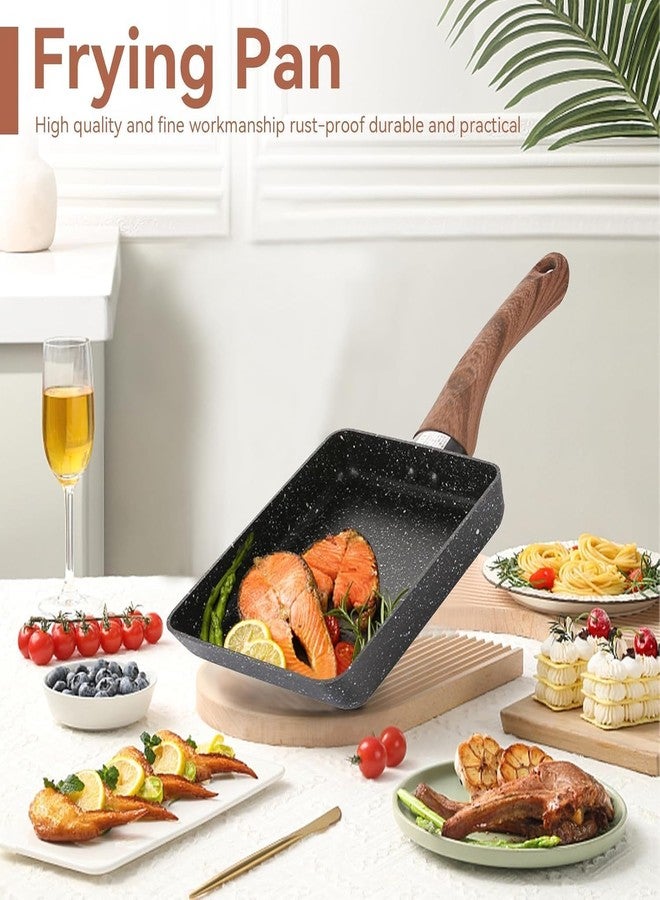 RASOFAB Zwerlin Tamagoyaki Japanese Omelette Pan,Tamagoyaki Japanese Omelette with Wooden Handle,Nonstick Rectangle Small Frying Tamagoyaki - Image 4