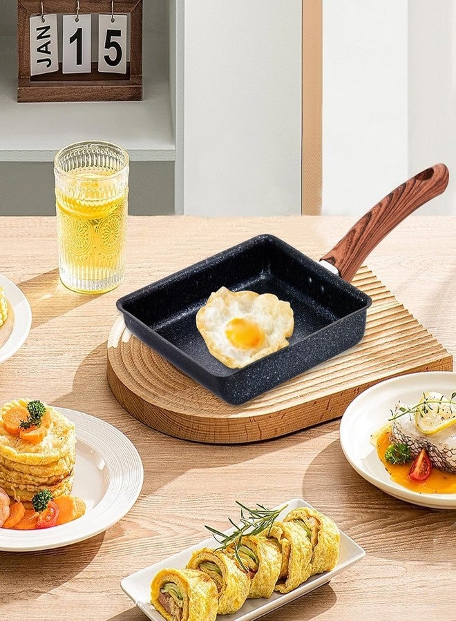 RASOFAB Zwerlin Tamagoyaki Japanese Omelette Pan,Tamagoyaki Japanese Omelette with Wooden Handle,Nonstick Rectangle Small Frying Tamagoyaki - Image 2