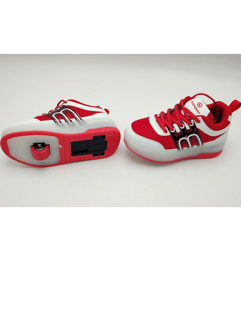 Top Gear Top Gear Kids Roller Skate TG 9003 – 2-in-1 with LED Light, PVC Wheels, Rubber Sole, Canvas Material – Fun & Stylish Skating for Kids  - Image 2