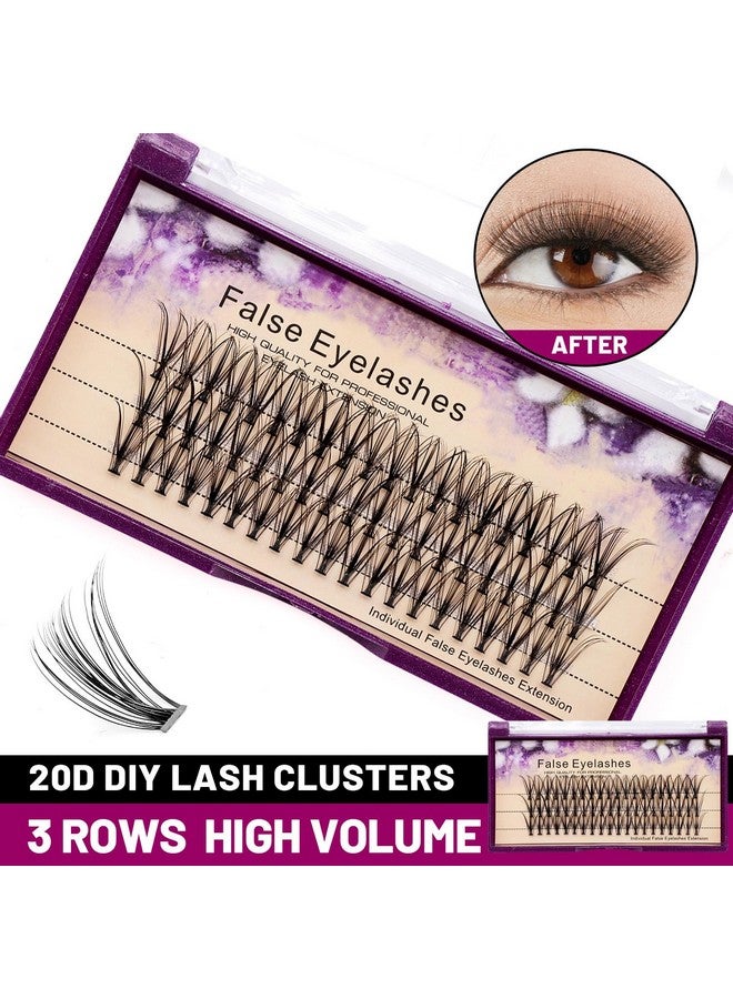 Dedila 8-20MM to Choose Professional Makeup Individual Cluster Eye Lashes 20 Root 0.07C Curl Grafting Mink Fake False Eyelashes Extension Beauty Tools (14mm) - Image 2
