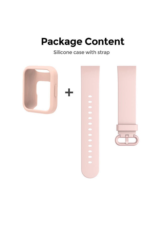 O Ozone Silicon Band+Matching case For Xiaomi MI Lite /Redmi Band Pink - Image 5