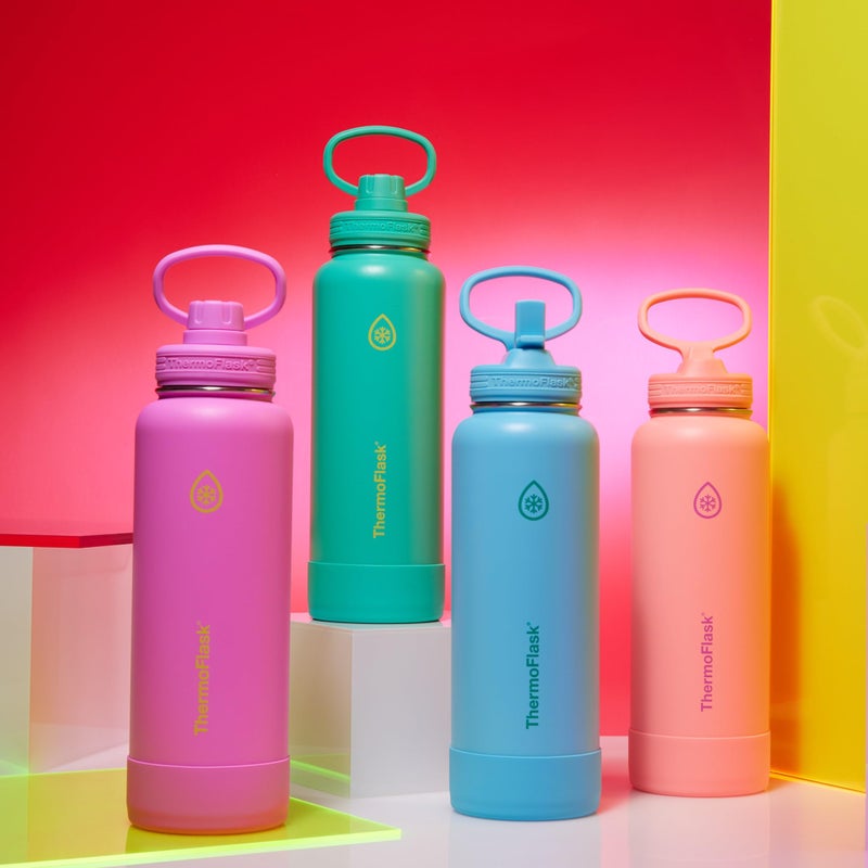 ThermoFlask 40 oz Double Wall Vacuum Insulated Stainless Steel Water Bottle with Spout Lid, Screamin' Green - Image 5