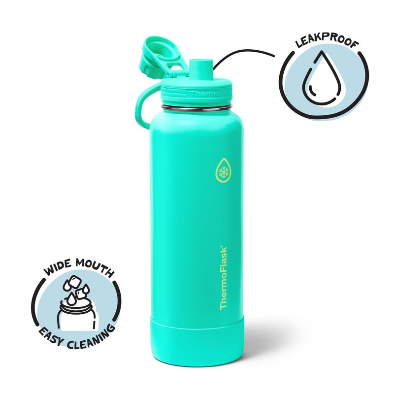 ThermoFlask 40 oz Double Wall Vacuum Insulated Stainless Steel Water Bottle with Spout Lid, Screamin' Green - Image 3