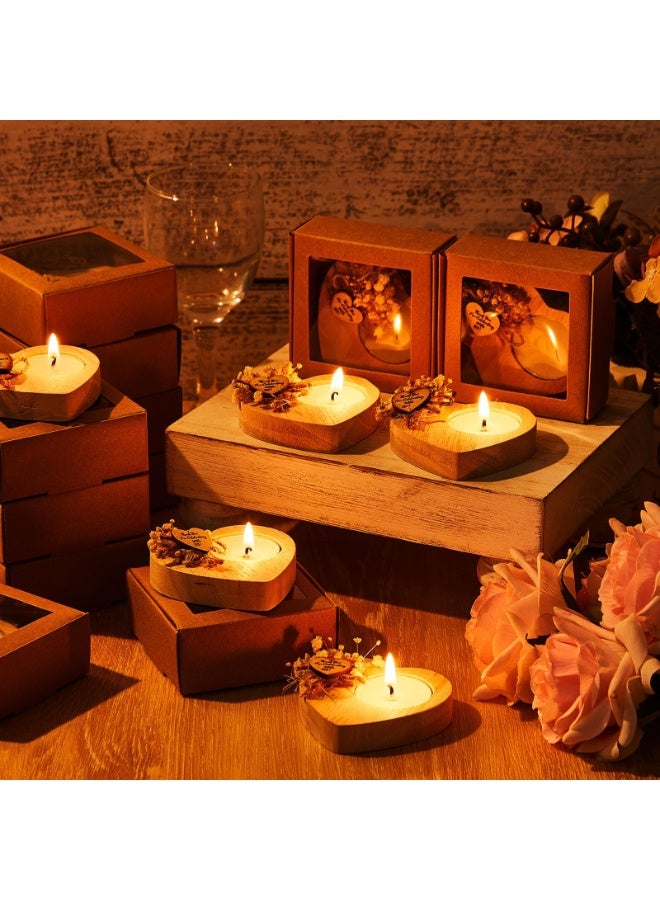 6 PCS Wedding Candle Bulk Bridal Shower Candles Rustic Wedding Favors for Guests Bulk,Engagement, Party Favors Decor (Natural Wood Color)  - Image 3