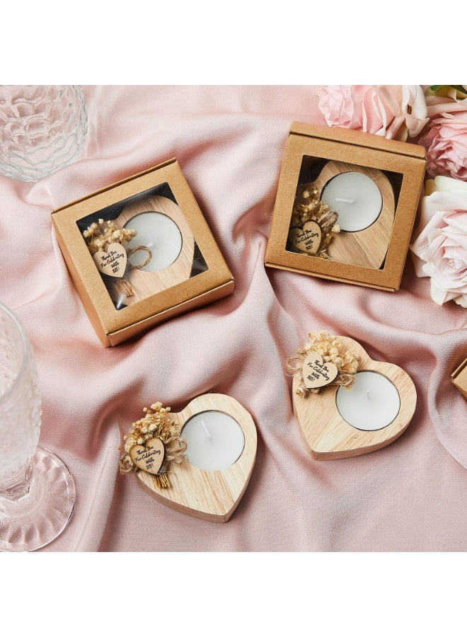 6 PCS Wedding Candle Bulk Bridal Shower Candles Rustic Wedding Favors for Guests Bulk,Engagement, Party Favors Decor (Natural Wood Color)  - Image 4