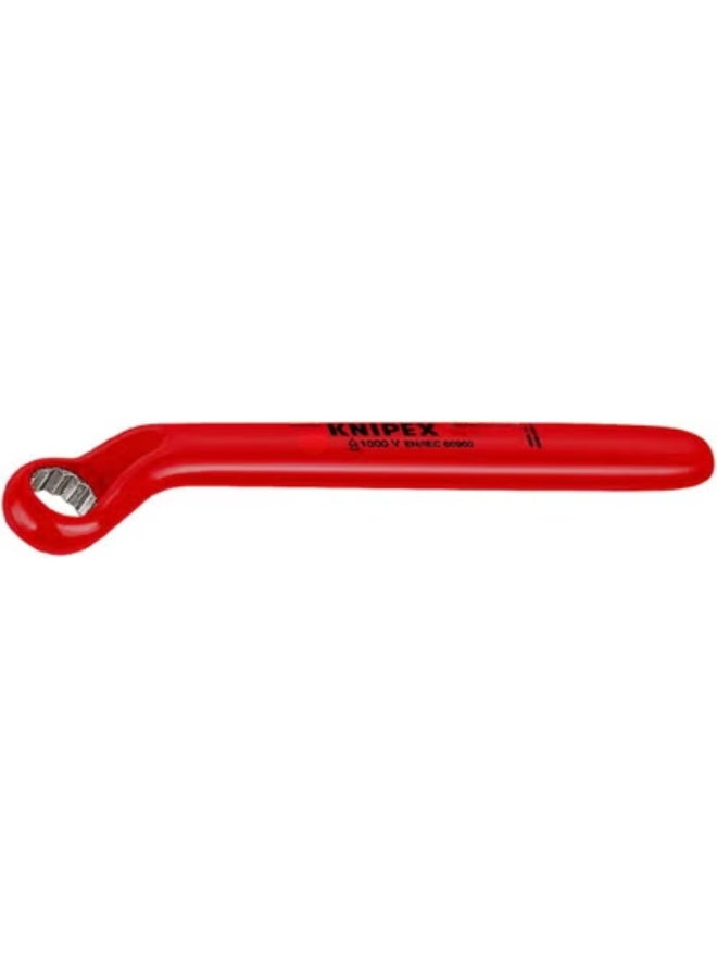 KNIPEX 98 01 11 VDE Insulated Cranked Box Wrench | 11mm Size | Chrome-Plated Construction | Offset Ring Wrench | 1000V Rated Professional Electrical Tool
