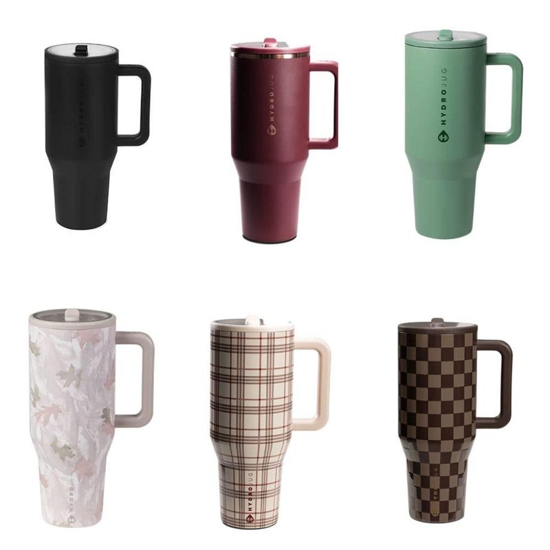 كوب قهوة بغطاء بشفاط وغطاء مانع للتسرب من ستانلس ستيل وجدار مزدوج، 32 oz، مناسب للتنقل مع غطاء بقشة من الستانلس ستيل - Image 2