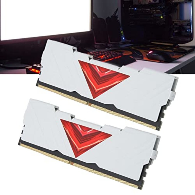 كمبيوتر مكتبي DDR4 32 جيجا بايت 3600 ميجا هرتز، مشتت حراري من الألومنيوم الأبيض، CL18-22-22-42، جهد منخفض 1.35 فولت، وحدة ذاكرة عالية الأداء - Image 4