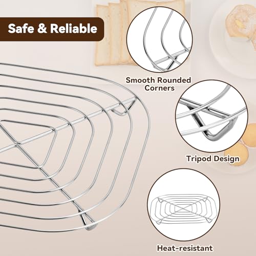 AODPWEN 2PCS Crisper Stainless Steel Rack Compatible with Ninja Glass Air Fryer, Air Fryer Accessories for Ninja Crispi Air Fryer FN101 Ninja Crispi Pro Air Fryer AS101 - Image 5