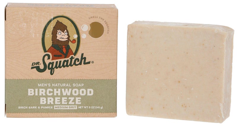 Dr. Squatch All Natural Bar Soap for Men with Medium Grit - Birchwood Breeze 5 Ounce (Pack of 1) - Image 1