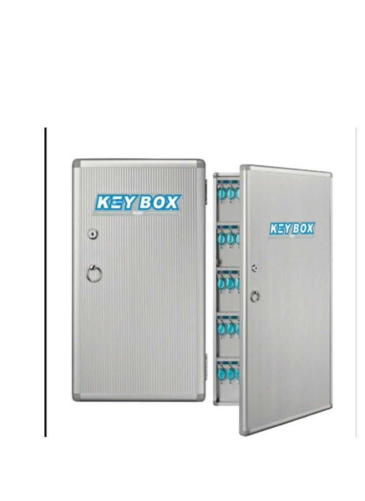 GLOSEN Glosen 120 Key Box / Cabinet Aluminum 120 keys Key Box Organizer Large 120-keys Large Capacity Key Cabinet With Colored Labels, Hotel Wall-mounted Aluminum Alloy Key Security Box, Key Lock Type  - Image 2