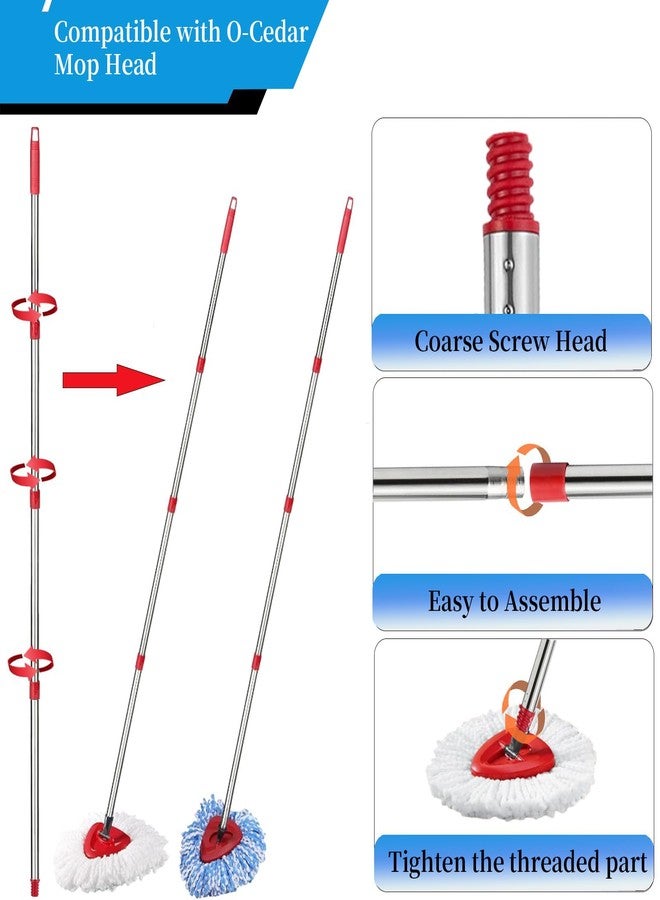 Mop Handle Replacement,4 Section Compatible with O-Cedar Spin Mop - Image 4