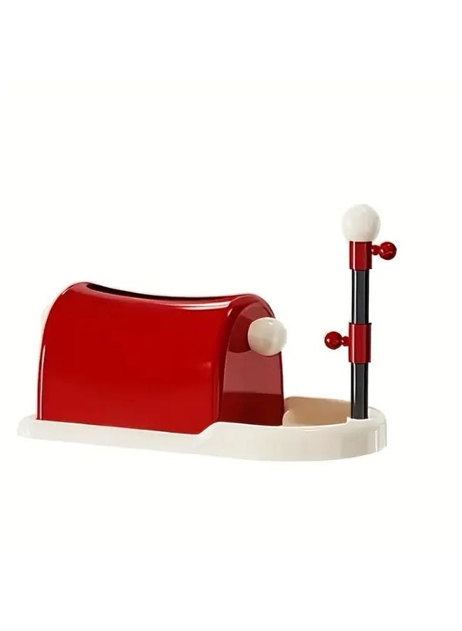 Red Multi Functional Tissue Box With Storage Spring Loaded Dispenser - Image 1