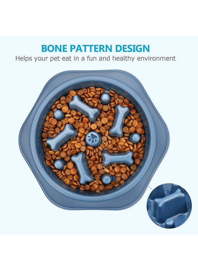 وعاء طعام بطيء مضاد للاختناق للكلاب، وعاء تفاعلي لمنع الانتفاخ، وعاء طعام غير قابل للانزلاق للكلاب | وعاء ألغاز للكلاب (أزرق) - Image 3
