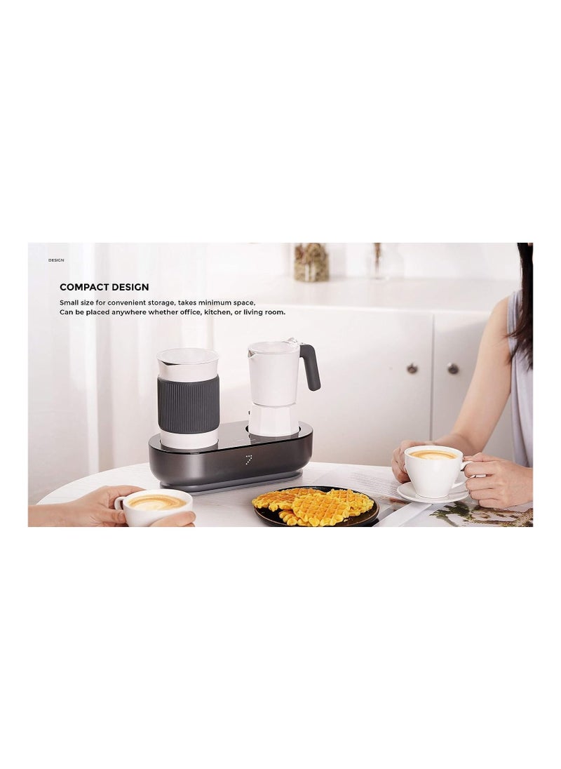 V2COM - Seven & Me Moka Coffee Maker Machine, Dual Espresso Maker and Milk Frother Designed,Quick & Easy Homebrew | One-Click Control | 5 Programmed Modes, 7 and me Warm pro Power Coffee Machine - Image 1