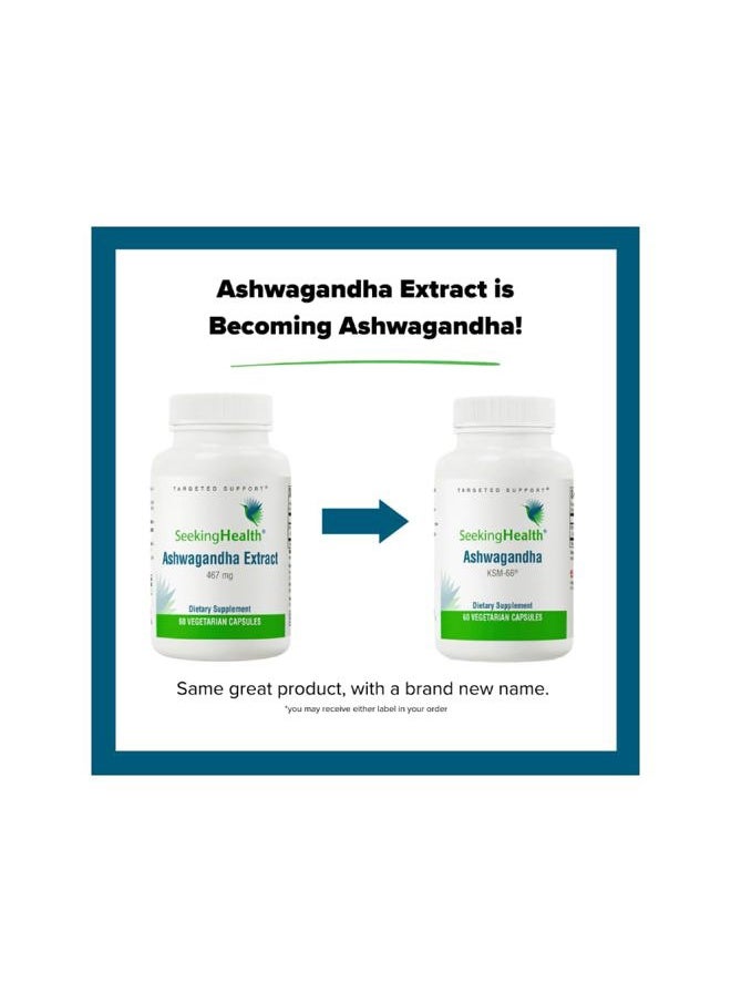 Seeking Health Ashwagandha Extract, Potent 467 mg Natural Ashwagandha with 5% Withanolide, Supports Balanced Mood, Focus, and Sleep, Vegan and Vegetarian (60 Capsules)*  - Image 3