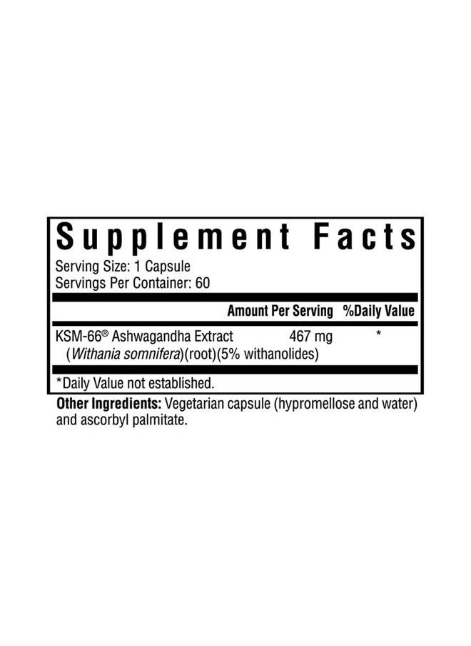 Seeking Health Ashwagandha Extract, Potent 467 mg Natural Ashwagandha with 5% Withanolide, Supports Balanced Mood, Focus, and Sleep, Vegan and Vegetarian (60 Capsules)*  - Image 2