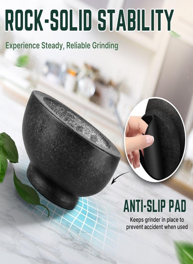 Flexzion Marble Mortar and Pestle Set Small 1-cup Capacity Guacamole Bowl, Spice Grinder Bowl, Black Mortar Pestle Set Kitchen Tool for Herbs, Spices, Cooking, Medicine - Image 4