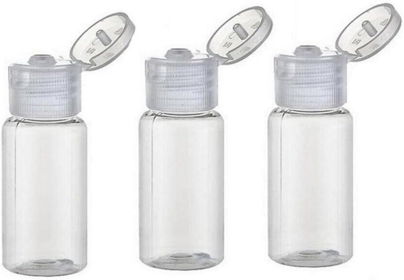 24PCS 15ml / 0.5oz Empty Clear Plastic Flip Cap Cosmetic Dispenser Bottle Container Vial Pot For Shampoo Lotions Emollient Water Shower Gel Emulsion Sample Toiletry Labs
