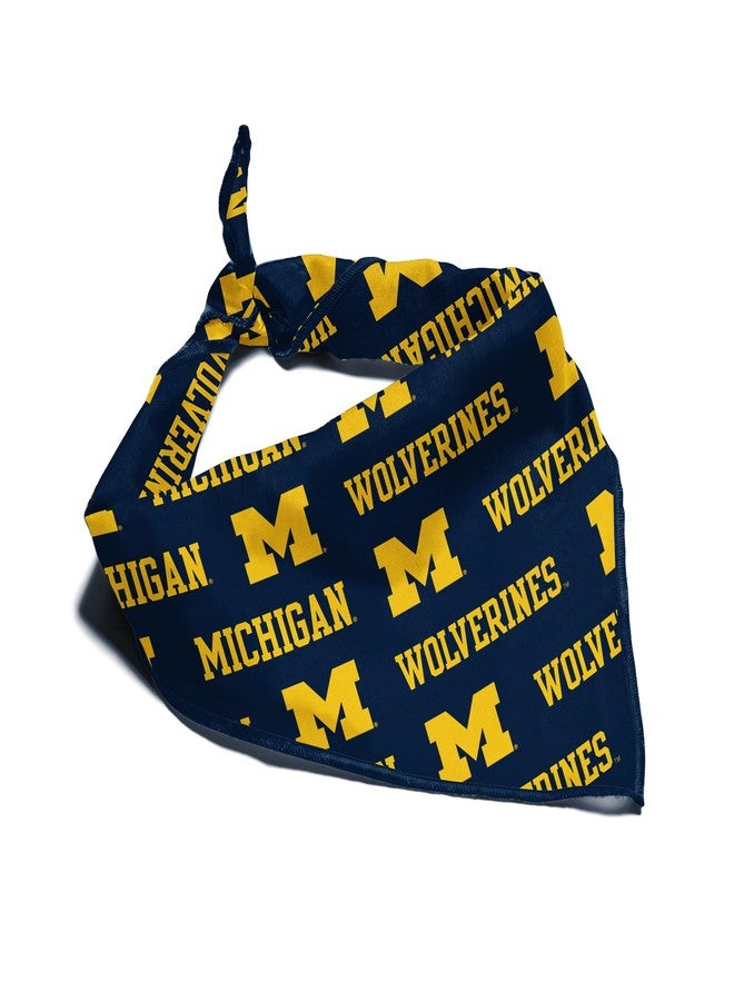 ShopInstaPets Michigan Wolverines Officially Licensed Bandana for Dogs & Cats (Small) - Image 1