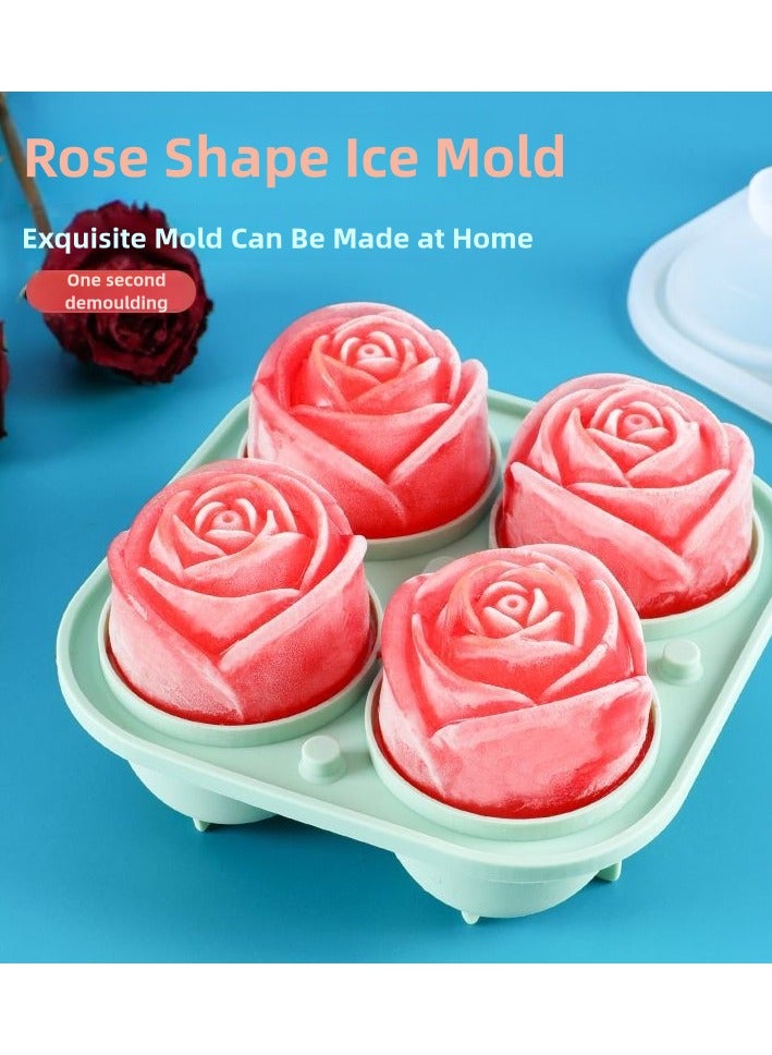 1 قطعة من قالب شبكة الجليد على شكل وردة التي يتم تحريرها بسرعة لخلق بسهولة رومانسية فن النحت الجليد والمشروبات الجليد colors - Image 1