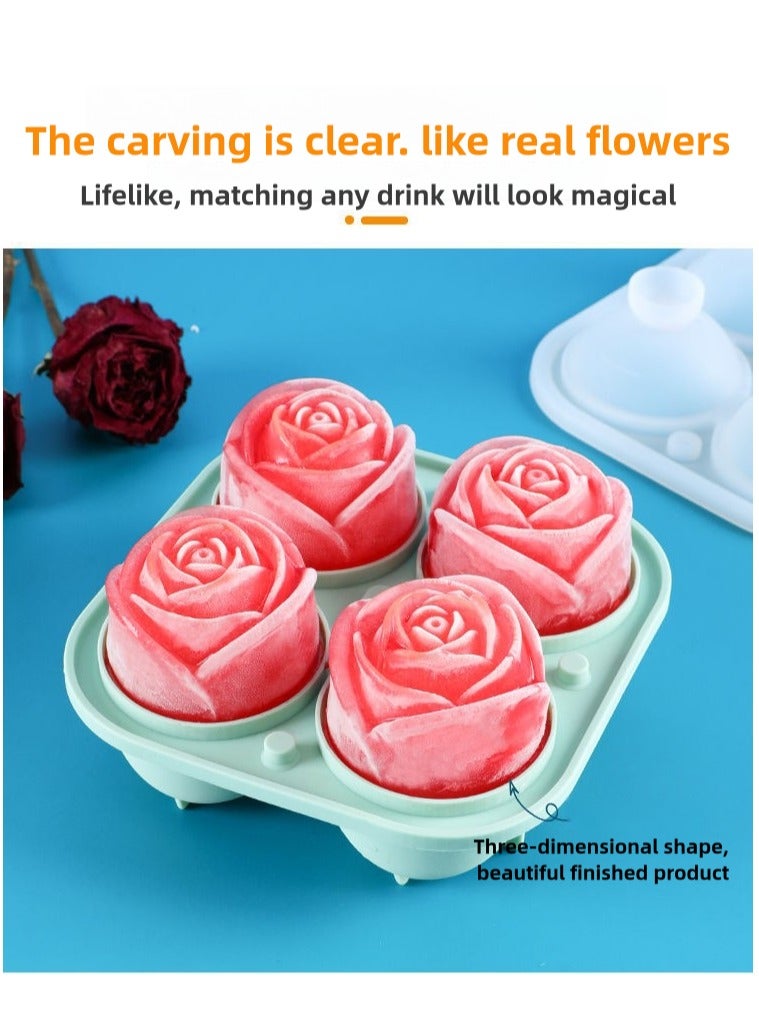 1 قطعة من قالب شبكة الجليد على شكل وردة التي يتم تحريرها بسرعة لخلق بسهولة رومانسية فن النحت الجليد والمشروبات الجليد colors - Image 4