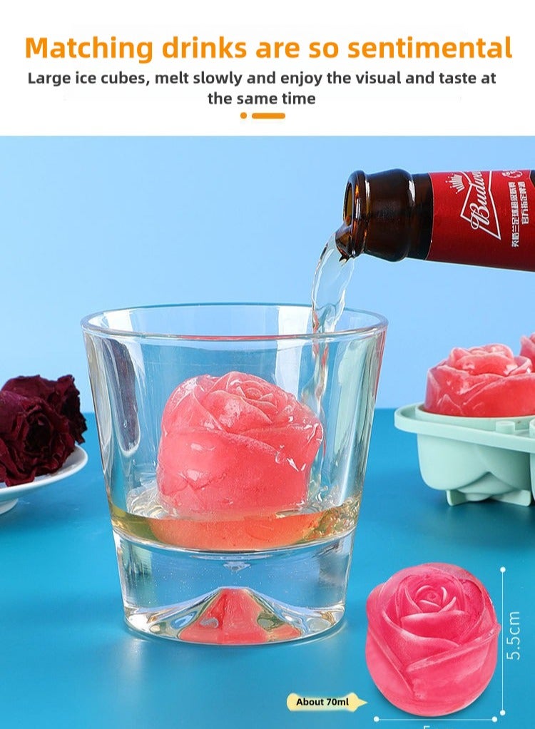 1 قطعة من قالب شبكة الجليد على شكل وردة التي يتم تحريرها بسرعة لخلق بسهولة رومانسية فن النحت الجليد والمشروبات الجليد colors - Image 5