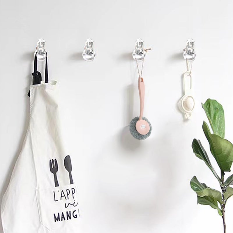 ZOLAPI Set of 4 Glass Tube Glisten Crystal Diamond Towel Hooks Bathroom Coat Hook Robe Hook Stainless Steel Heavy Duty Door Hanger Towel Clothes CabinetWall Hook for Bathroom BedroomSilver - Image 5