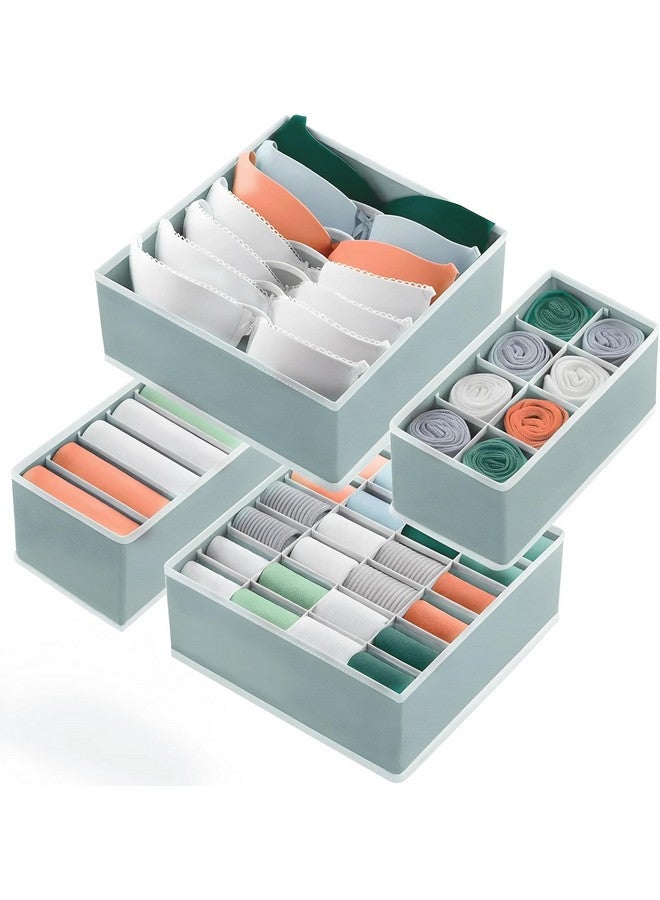 Kuber Industries Kuber Industries Undergarment Organizer | Storage Box for Bra-Panty-Socks-Ties | Foldable Cloth Organizer | Drawer Divider for Scarves-Socks | 4 Pcs Laundry Set | Gray  - Image 1
