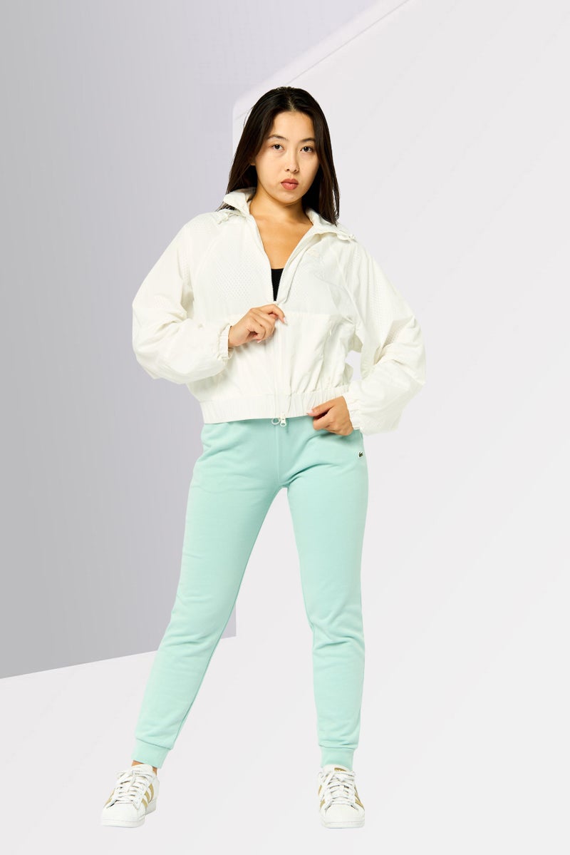 LACOSTE Women Brand Logo Windbreaker Jacket, White  - Image 2