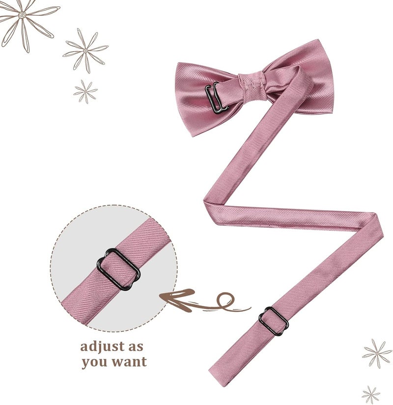 Kajeer Kids Bow Tie, Boy Bow Ties Pre-tied Silk 100% Classic Solid Adjustable Girls Neck Bowtie for Wedding Party - Image 3