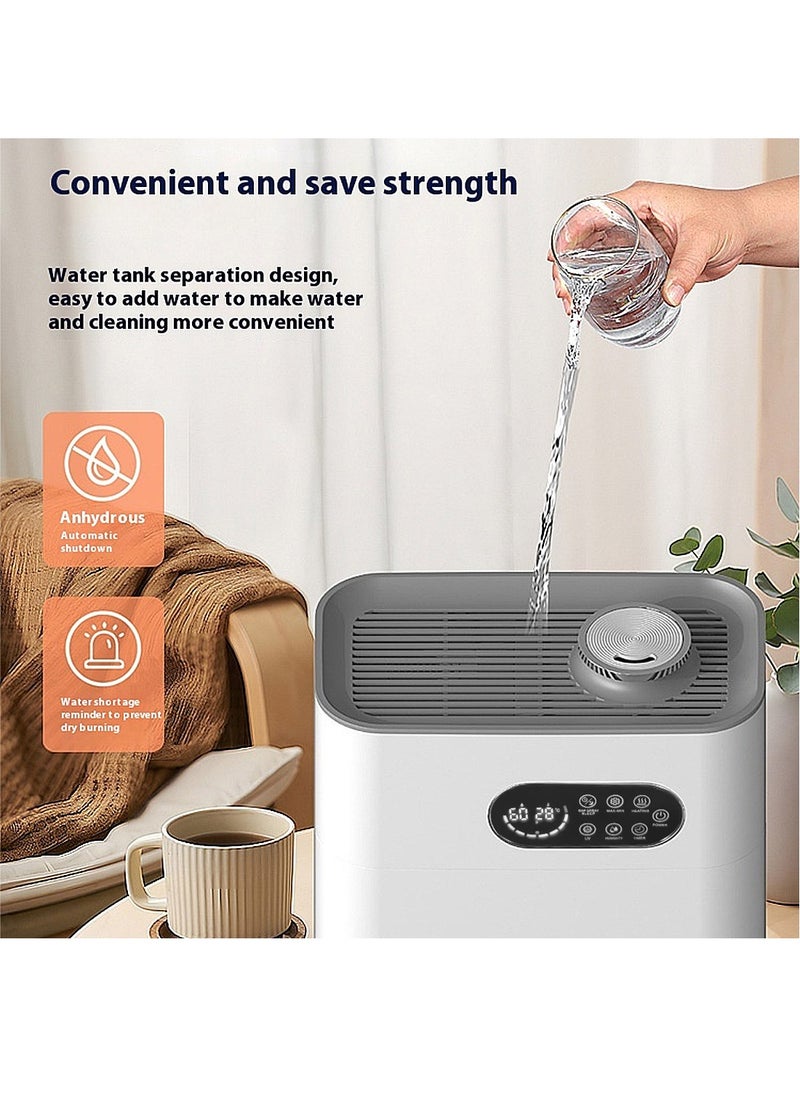 ET-LIFE 6.5L 3-Speeds Humidifier Ultrasonic Cool Mist with Essential Oil Diffuser, Quiet Operation, Easy Top Fill Design with UV disinfection for Large Rooms up to 40m², 100W HM-0910 White  - Image 2