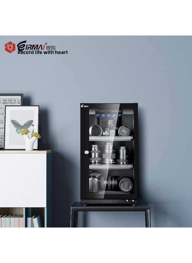 Generic Ruima Electronic Moisture-proof Box SLR Camera Moisture-proof Cabinet Photographic Equipment Large Drying Box Lens Moisture-proof Storage Box-Color:【30l】-[cnc]-[wood Grain Black]-0l  - Image 3