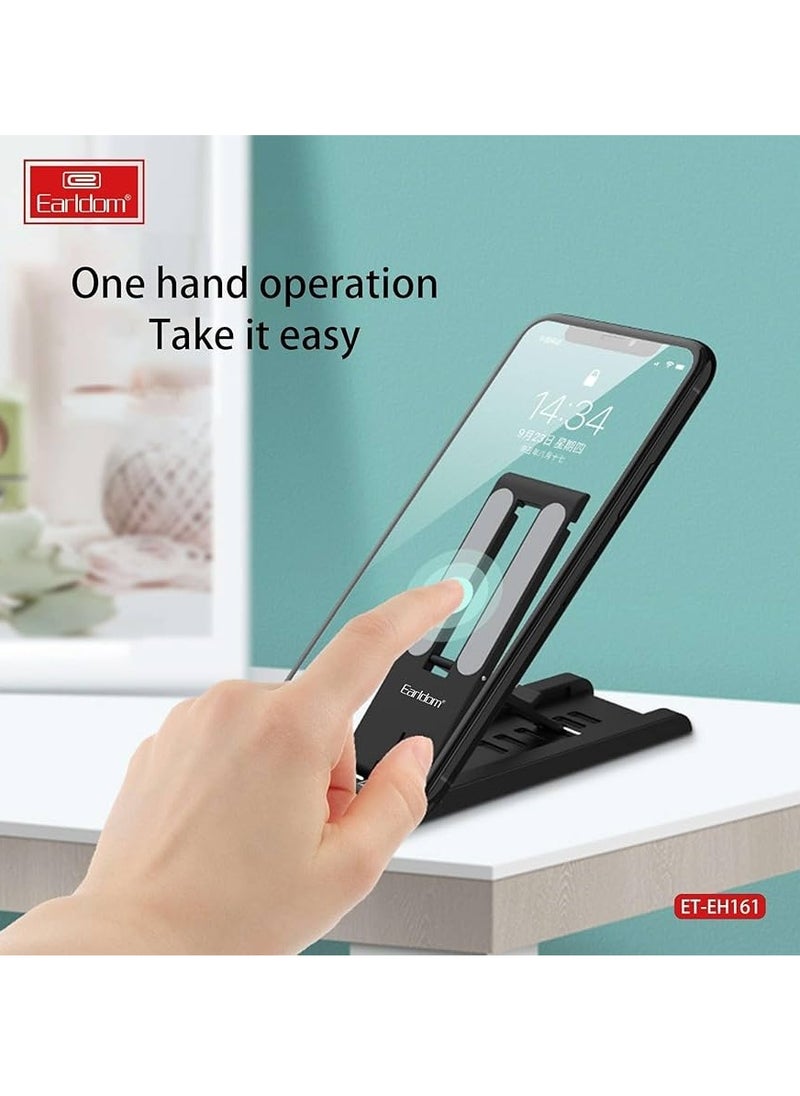Earldom EH161 Desktop Phone Holder, Foldable - Sturdy Design - Multi-angle – Black