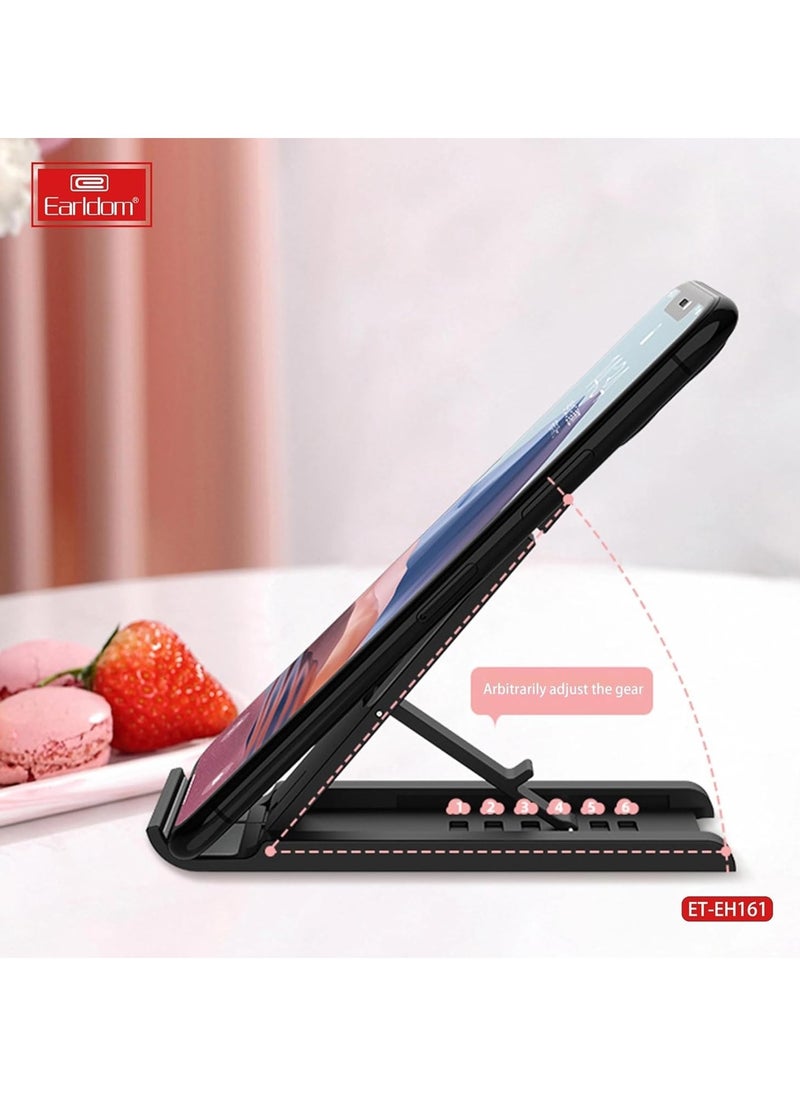 Earldom EH161 Desktop Phone Holder, Foldable - Sturdy Design - Multi-angle – Black