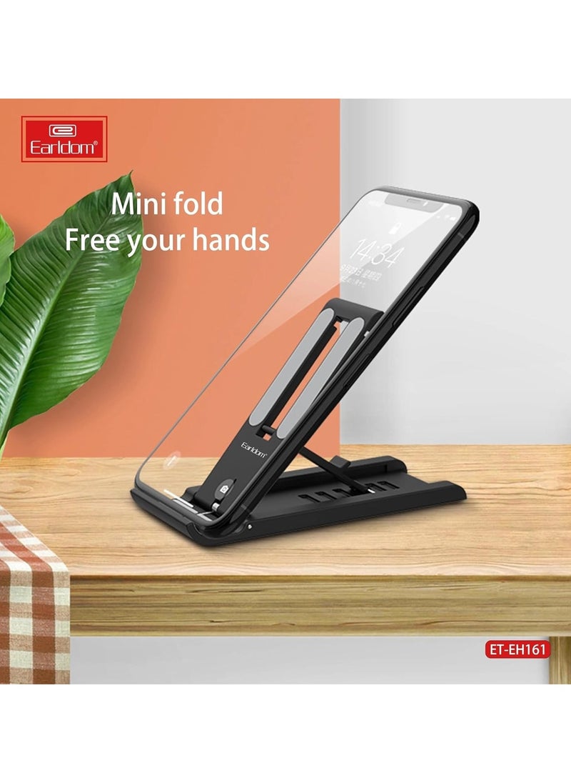 Earldom EH161 Desktop Phone Holder, Foldable - Sturdy Design - Multi-angle – Black