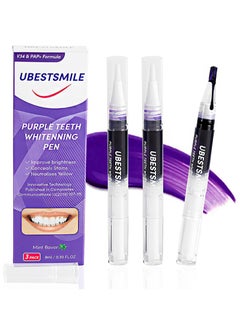UBESTSMILE Purple Teeth Whitening Pen，Teeth Whitening Gel，V34 Teeth Whitening Pen Kit for Sensitive Teeth，Easy to Use，Brighten Smile，Mess Free Teeth Whitener（3 Pens）  - Image 1