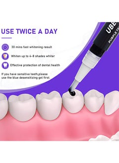 UBESTSMILE Purple Teeth Whitening Pen，Teeth Whitening Gel，V34 Teeth Whitening Pen Kit for Sensitive Teeth，Easy to Use，Brighten Smile，Mess Free Teeth Whitener（3 Pens）  - Image 3