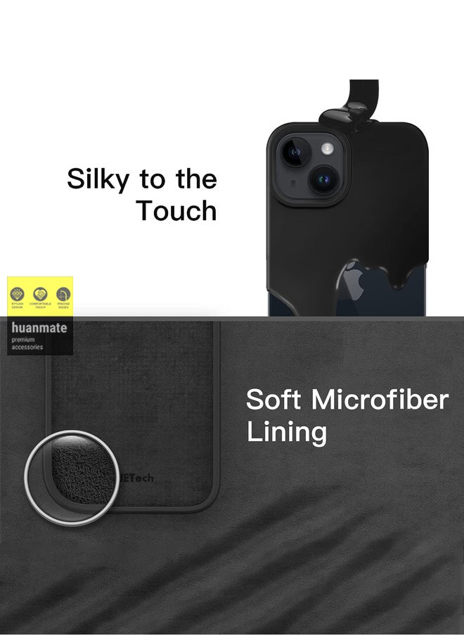 huanmate Stylish Silicone Case Cover For Apple iPhone 15 Plus Black  - Image 5