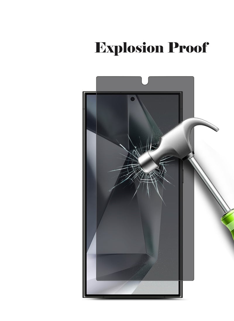 Techie HD Privacy Tempered Glass Screen Protector for Samsung Galaxy S24 Ultra 2024 - Anti Bubbles 9H Hardness 0.33 mm Easy Installation  - Image 4