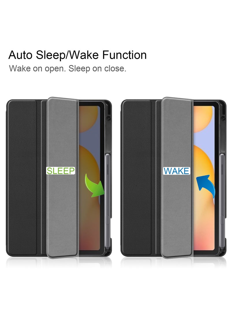 Generic - Samsung Galaxy Tab S6 Lite 10.4 inch-2024 protective shell, shockproof and impact resistant with pen slot, TPU material with magnetic absorption function, automatic wake-up, lightweight and yellowing resistant, Samsung Galaxy Tab S6 Lite 10.4 inch-2024 protective shell (black) - Image 1