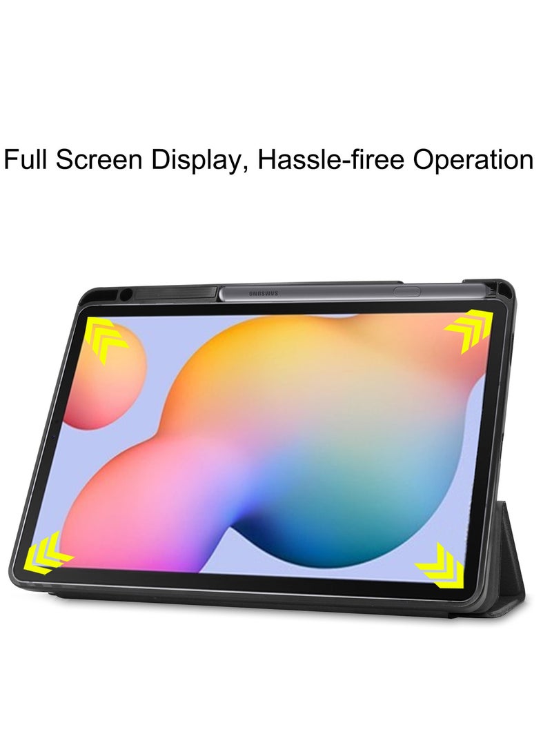 Generic - Samsung Galaxy Tab S6 Lite 10.4 inch-2024 protective shell, shockproof and impact resistant with pen slot, TPU material with magnetic absorption function, automatic wake-up, lightweight and yellowing resistant, Samsung Galaxy Tab S6 Lite 10.4 inch-2024 protective shell (black) - Image 1