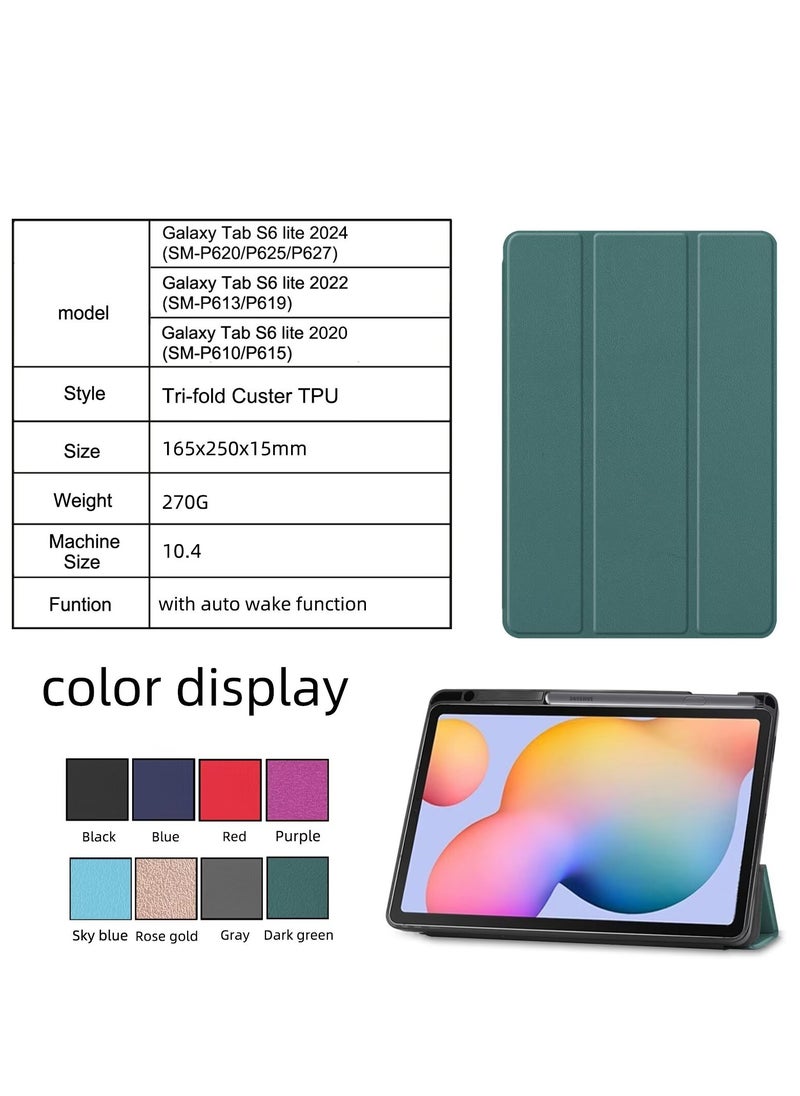 Generic - Samsung Galaxy Tab S6 Lite 10.4 inch-2024 protective shell, shockproof and impact resistant with pen slot, TPU material with magnetic absorption function, automatic wake-up, lightweight and yellowing resistant, Samsung Galaxy Tab S6 Lite 10.4 inch-2024 protective shell (black) - Image 1