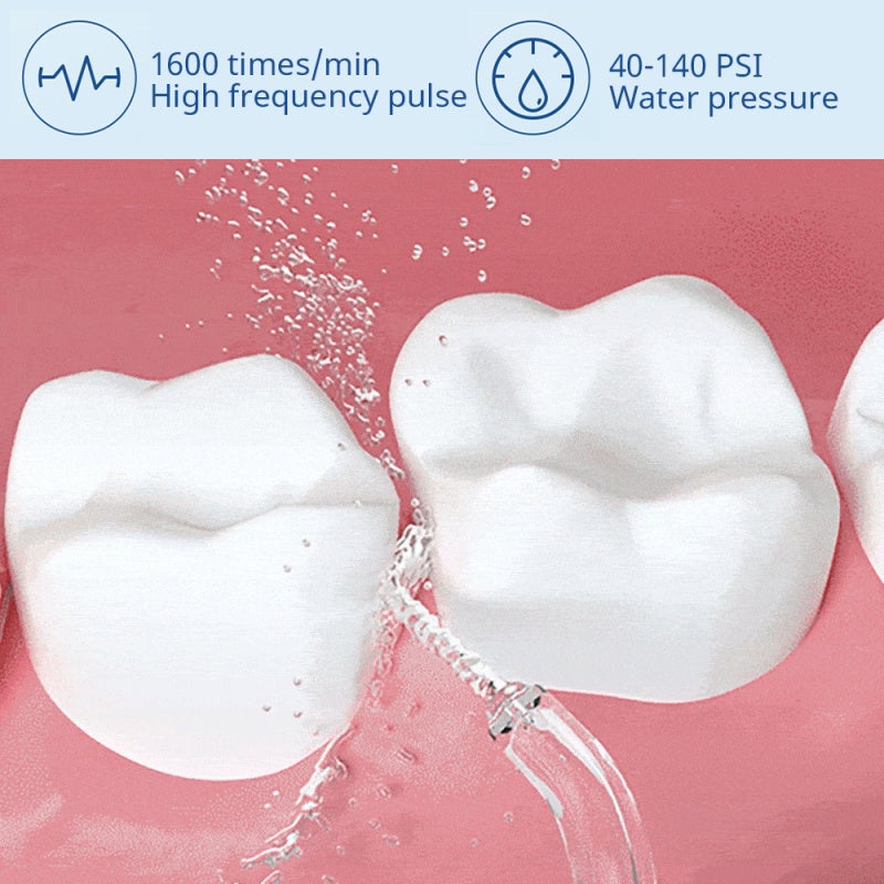 ENPULY Portable Water Flosser: FDA Food-Grade Health Material, 140ml Pulling Tank, IPX8 Waterproof - 3 Adjustable Cleaning Modes, 40-140 PSI Pulsed Water Oral Irrigator for Daily Dental Care - Image 2