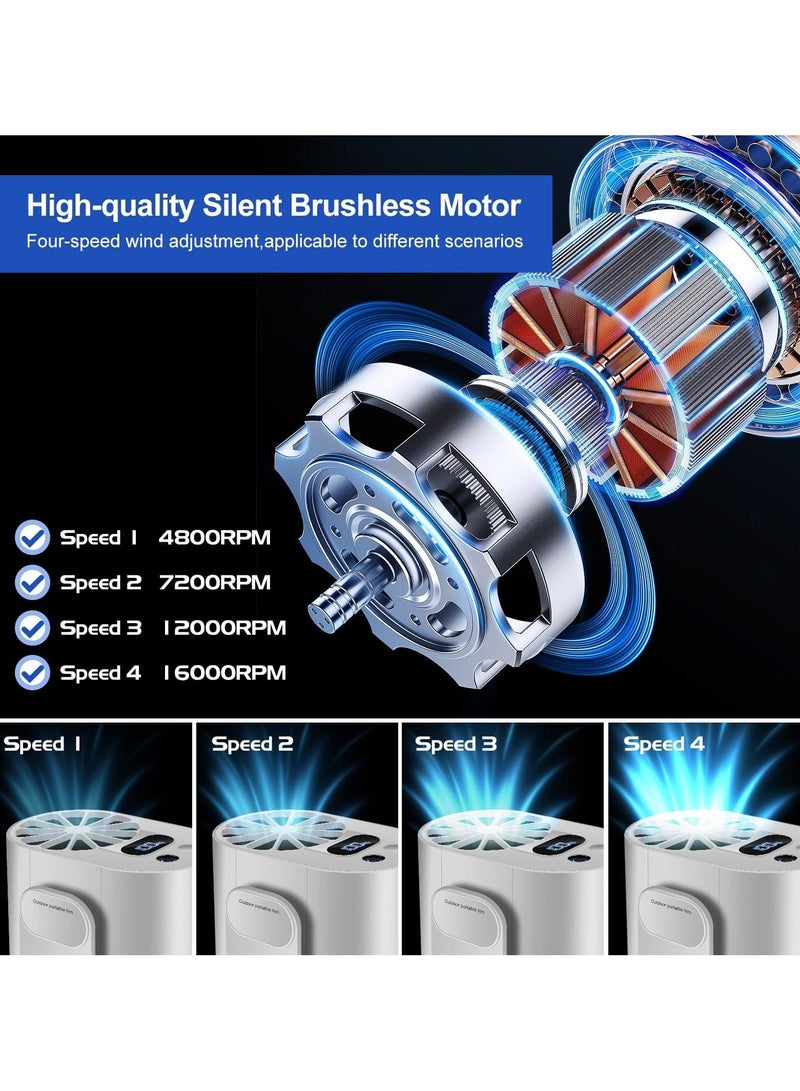 إسكدنيا مروحة خصر صغيرة محمولة مع شاشة عرض، جسم قابلة لإعادة الشحن بقدرة 8000 مللي أمبير في الساعة، مشبك قميص شخصي للتخييم والمشي لمسافات طويلة والعمل الهواء الطلق - Image 3