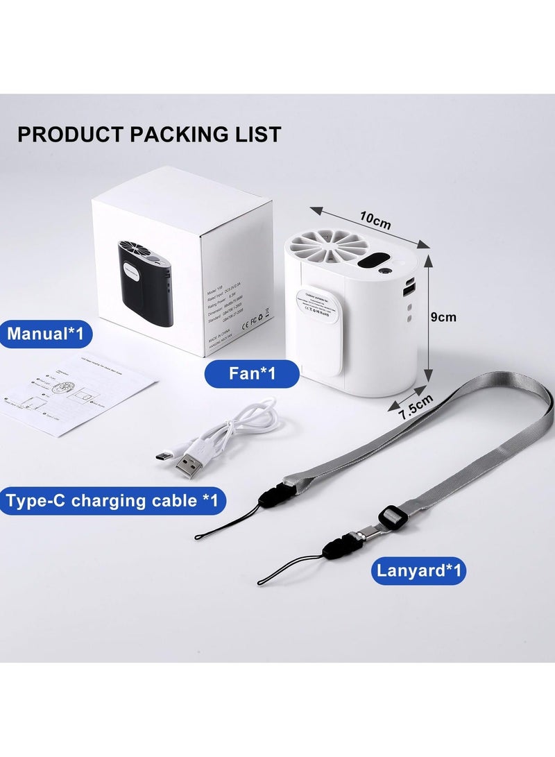 إسكدنيا مروحة خصر صغيرة محمولة مع شاشة عرض، جسم قابلة لإعادة الشحن بقدرة 8000 مللي أمبير في الساعة، مشبك قميص شخصي للتخييم والمشي لمسافات طويلة والعمل الهواء الطلق - Image 2