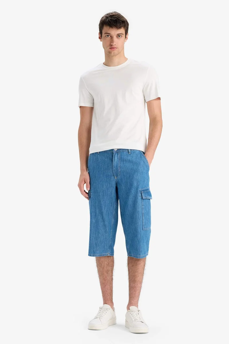 DeFacto Cotton Regular Fit Denim Bermuda Shorts