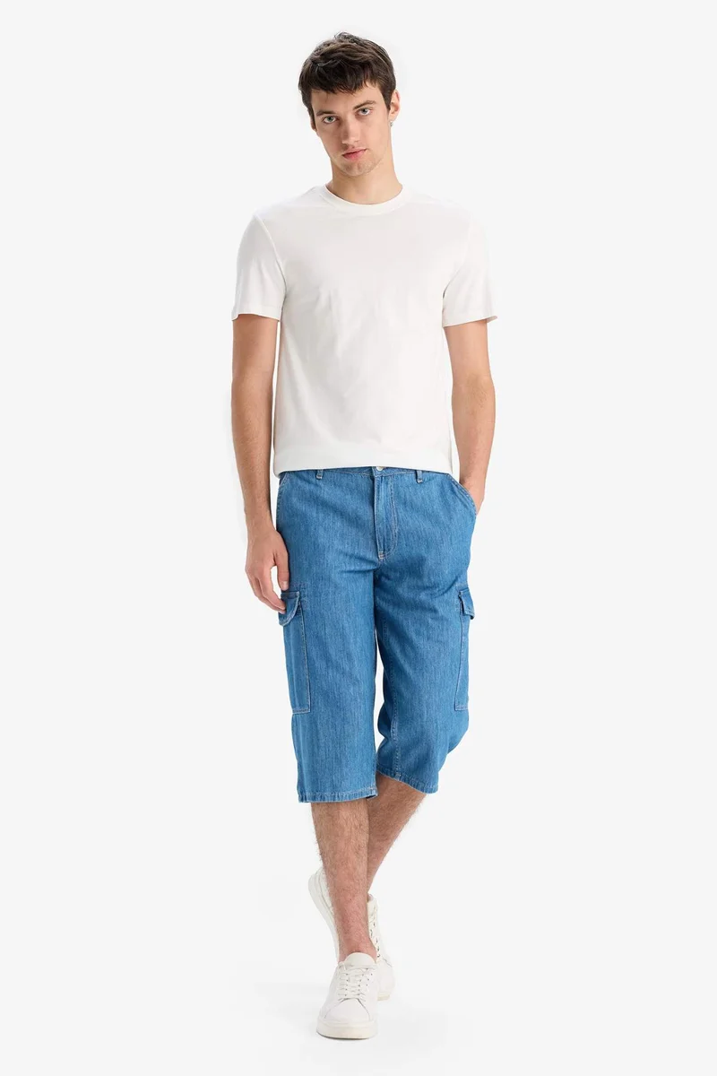 DeFacto Cotton Regular Fit Denim Bermuda Shorts
